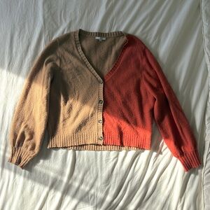 Z Supply | Tan and Red Colorblock Women's Cardigan
